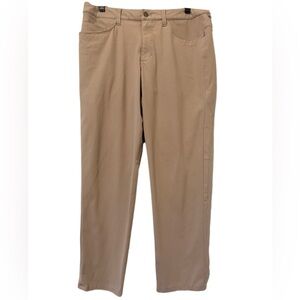Lululemon ABC Classic 5 Pocket Pants Mens Size 32 Khaki Tan Slim Comfort Stretch